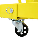 2 Ton Folding Engine Hoist Cherry Picker Shop Crane Lift Heavy Duty Steel with 6 Iron Caster Wheels - Yellow - Fab Heavy Parts