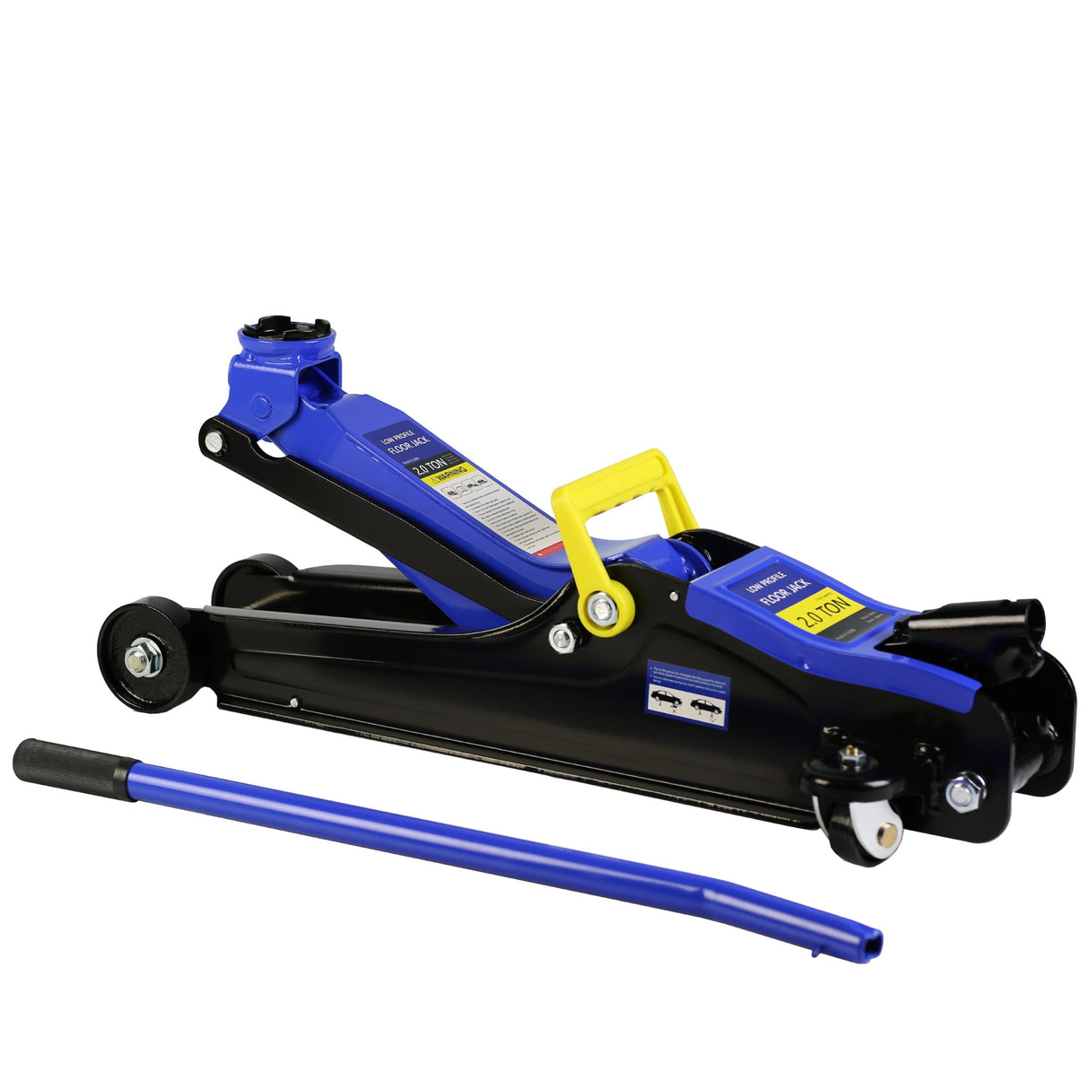 2 Ton Low Profile Floor Jack HeavyDuty Steel with Single Piston Quick Lift Pump Lifting Range 3.3" - 15.2" - Fab Heavy Parts