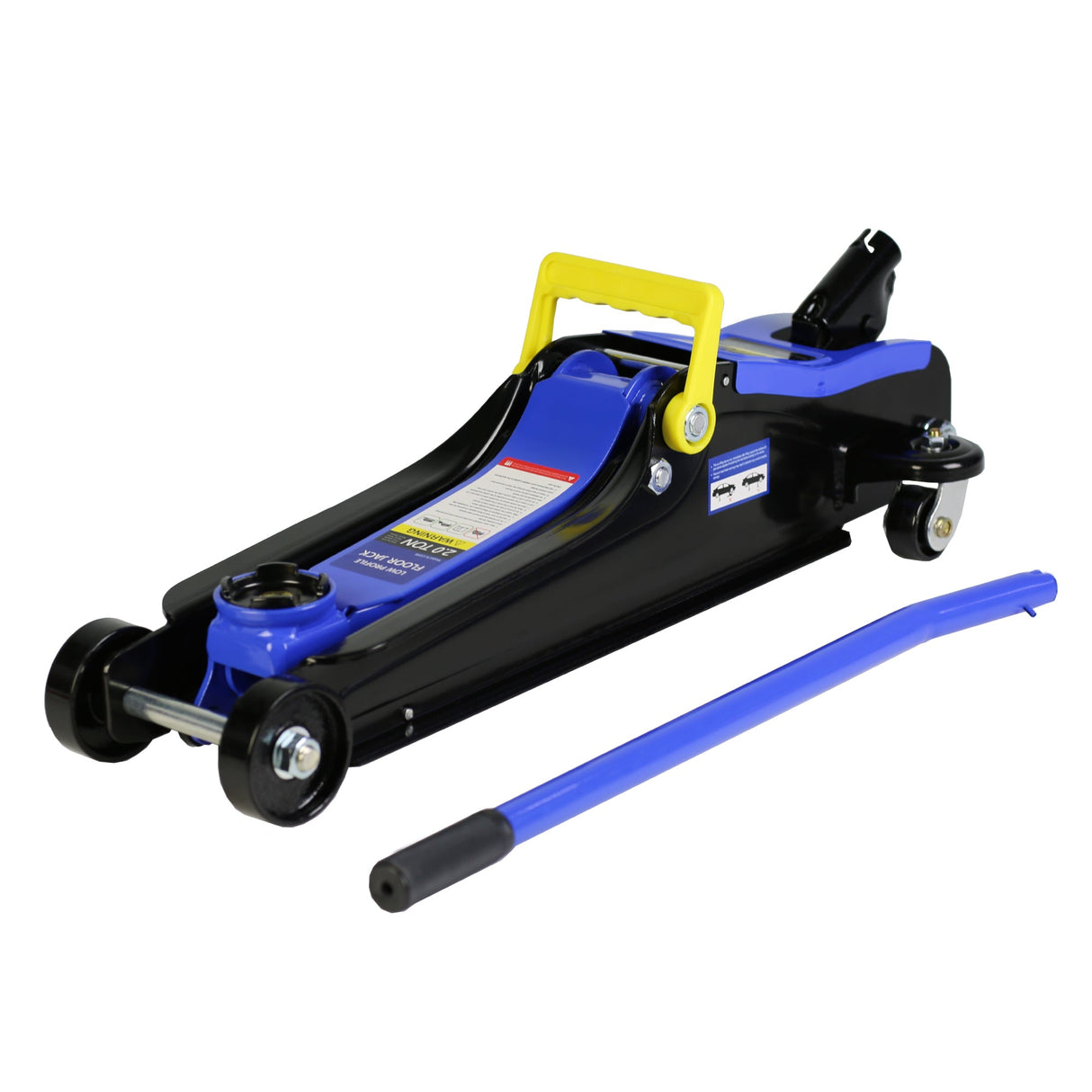 2 Ton Low Profile Floor Jack HeavyDuty Steel with Single Piston Quick Lift Pump Lifting Range 3.3" - 15.2" - Fab Heavy Parts