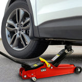 2 Ton Low Profile Heavy Duty Steel Racing Floor Jack with Single Piston Quick Lift Pump Lifting Range 3.3" - 15.2" - Fab Heavy Parts
