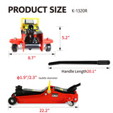 2 Ton Low Profile Heavy Duty Steel Racing Floor Jack with Single Piston Quick Lift Pump Lifting Range 3.3" - 15.2" - Fab Heavy Parts