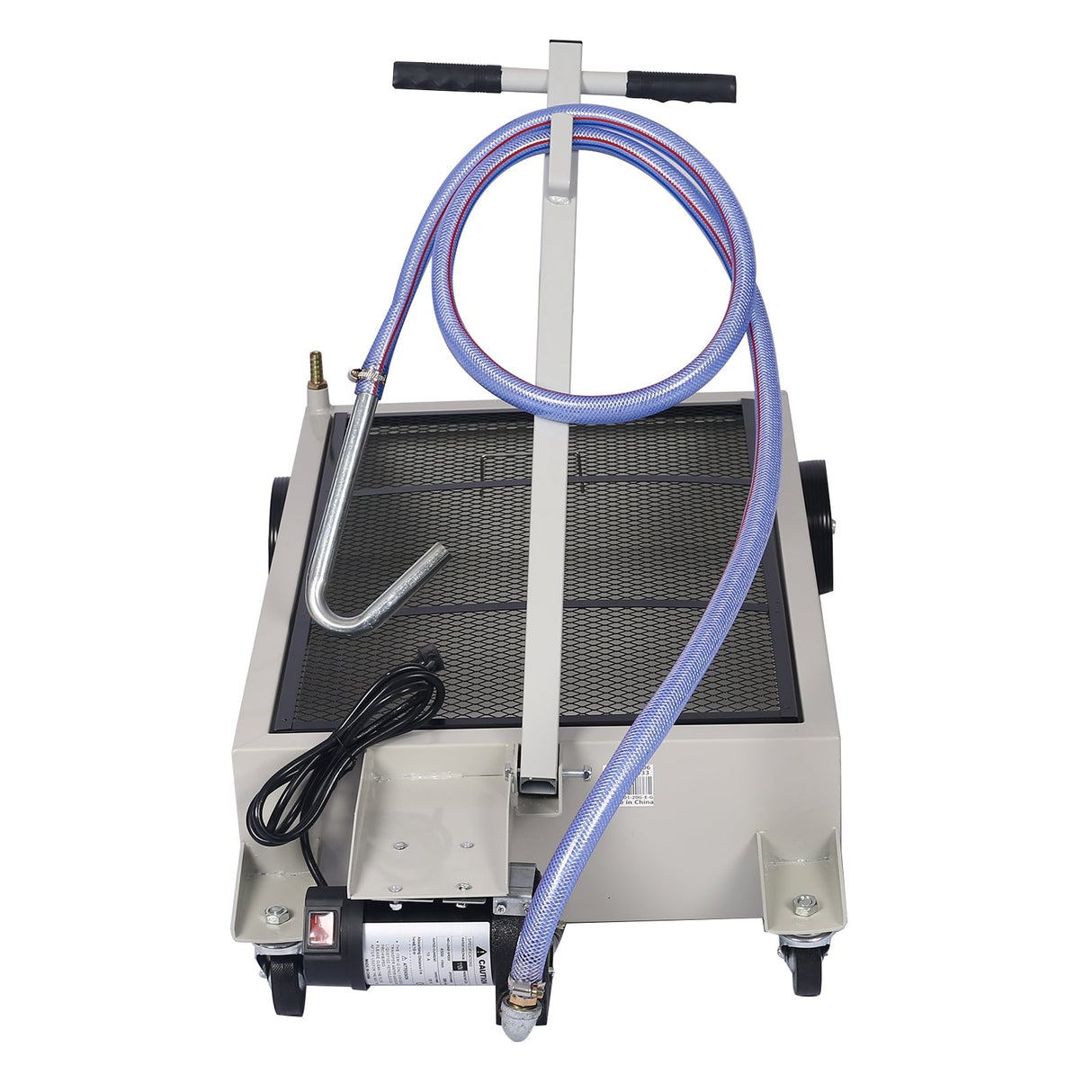 20 Gallon Low - Profile Oil Drain Pan with Electric Pump - Gray - Fab Heavy Parts