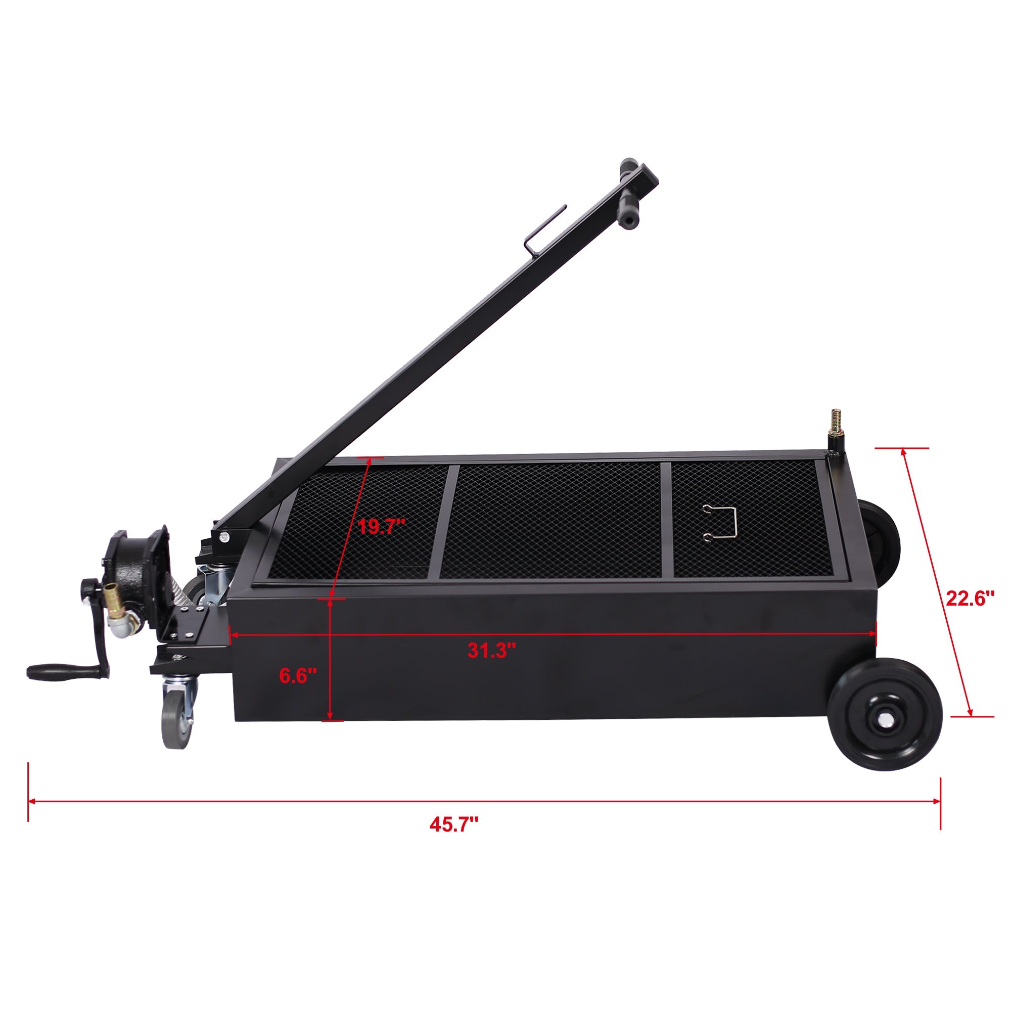 20 Gallon Low Profile Oil Drain Pan with manual Pump - Fab Heavy Parts