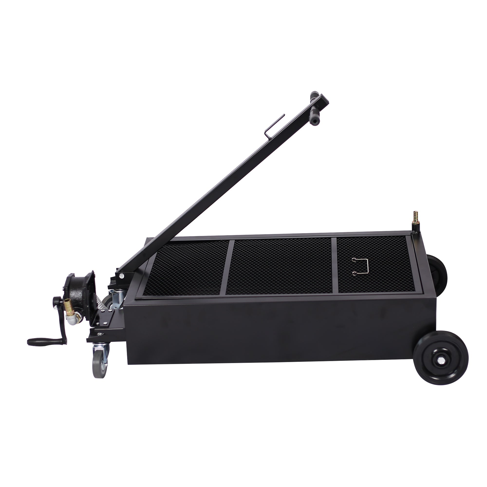 20 Gallon Low Profile Oil Drain Pan with manual Pump - Fab Heavy Parts