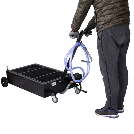 20 Gallon Low Profile Oil Drain Pan with manual Pump - Fab Heavy Parts