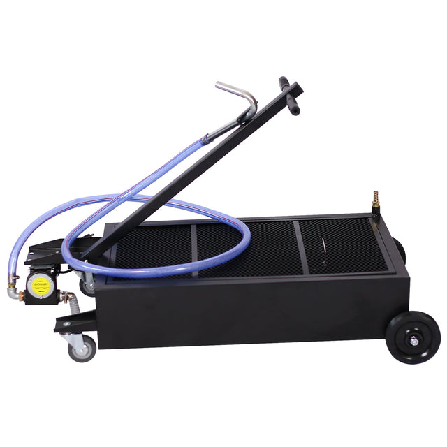 20 Gallon Low Profile Oil Drainer with Electric Pump - Black - Fab Heavy Parts