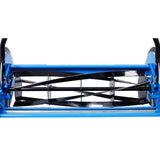 20 - Inch 5 - Blade Push Reel Lawn Mower with Grass Catcher 4 Wheels Blue - Fab Heavy Parts