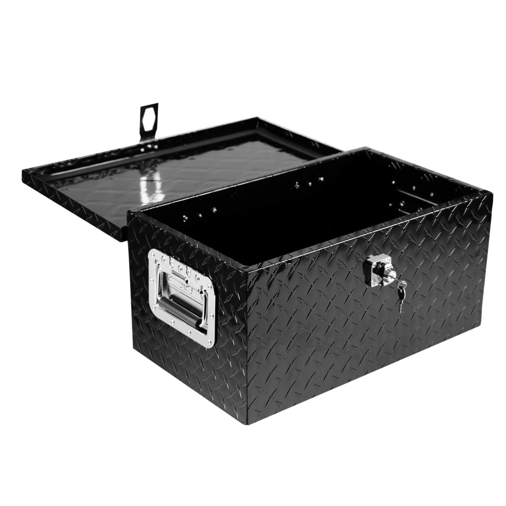20 Inch Truck Box Aluminum Tool Box with Lock Side Handle and Keys Black 20.1
