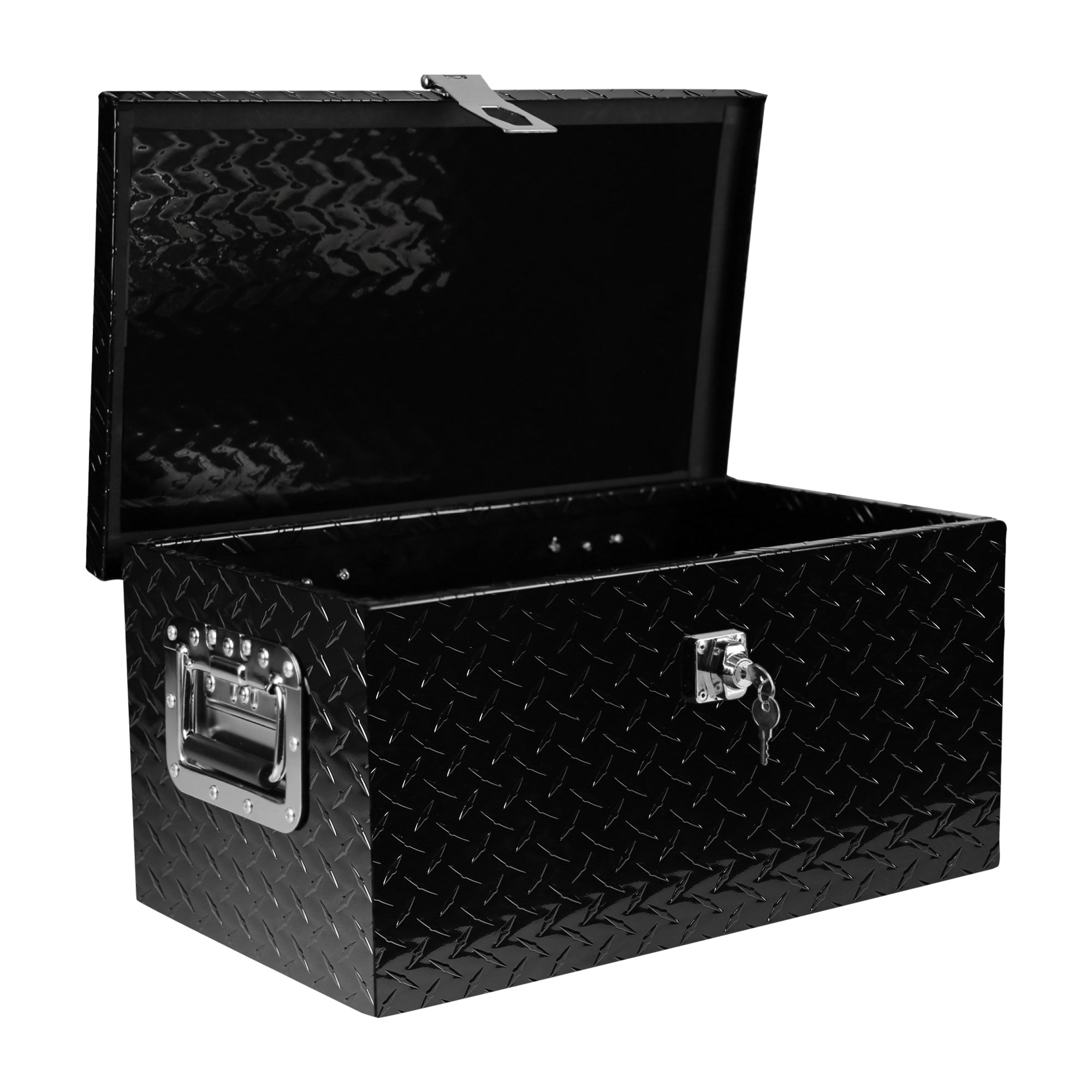 20 Inch Truck Box Aluminum Tool Box with Lock Side Handle and Keys Black 20.1