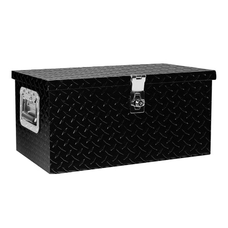 20 Inch Truck Box Aluminum Tool Box with Lock Side Handle and Keys Black 20.1"×11.8"×9.3" - Fab Heavy Parts