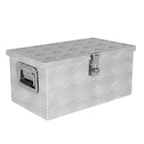20 Inch Truck Box Silver Aluminum Tool Long Box 5 Bar Tread Flat with Lock Side Handle and Keys 20.1"×11.8"×9.3" - Fab Heavy Parts