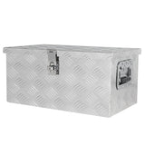 20 Inch Truck Box Silver Aluminum Tool Long Box 5 Bar Tread Flat with Lock Side Handle and Keys 20.1"×11.8"×9.3" - Fab Heavy Parts