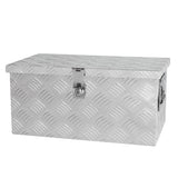 20 Inch Truck Box Silver Aluminum Tool Long Box 5 Bar Tread Flat with Lock Side Handle and Keys 20.1"×11.8"×9.3" - Fab Heavy Parts