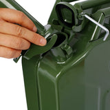 20 Liter (5 Gallon) Jerry Fuel Can with Flexible Spout Portable Tank Steel Gasoline Cars Trucks Equipment Green - Fab Heavy Parts