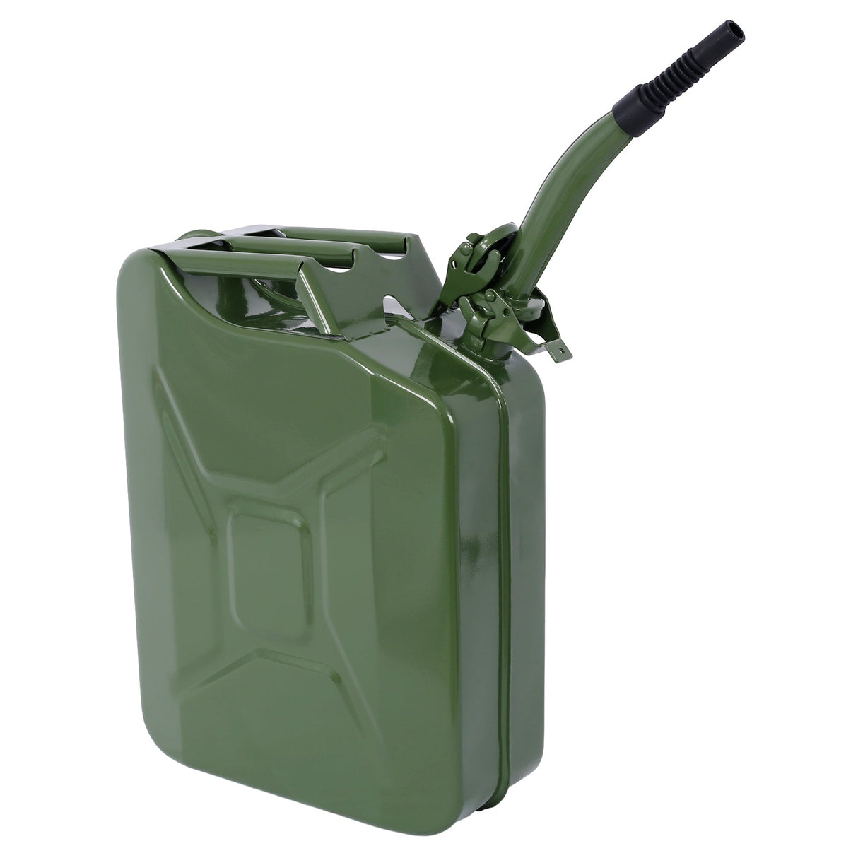 20 Liter (5 Gallon) Jerry Fuel Can with Flexible Spout Portable Tank Steel Gasoline Cars Trucks Equipment Green - Fab Heavy Parts