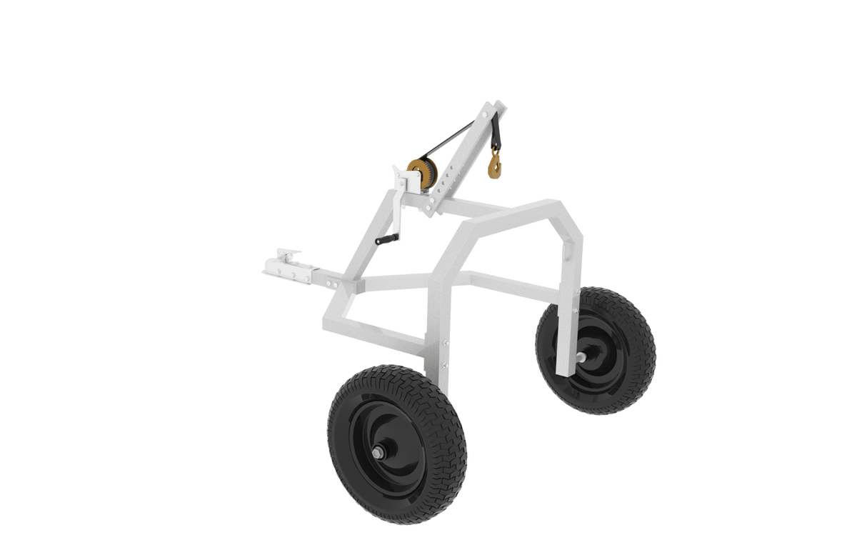 20" Log Skidding Arch & Hauler Kit 1500 lbs Capacity Log Dolly with Manual Winch Chain & Strap Heavy Duty Rust - Resistant Steel Log Carrier for Farm, Firewood & Forestry Transport - Fab Heavy Parts