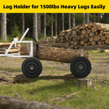 20" Log Skidding Arch & Hauler Kit 1500 lbs Capacity Log Dolly with Manual Winch Chain & Strap Heavy Duty Rust - Resistant Steel Log Carrier for Farm, Firewood & Forestry Transport - Fab Heavy Parts