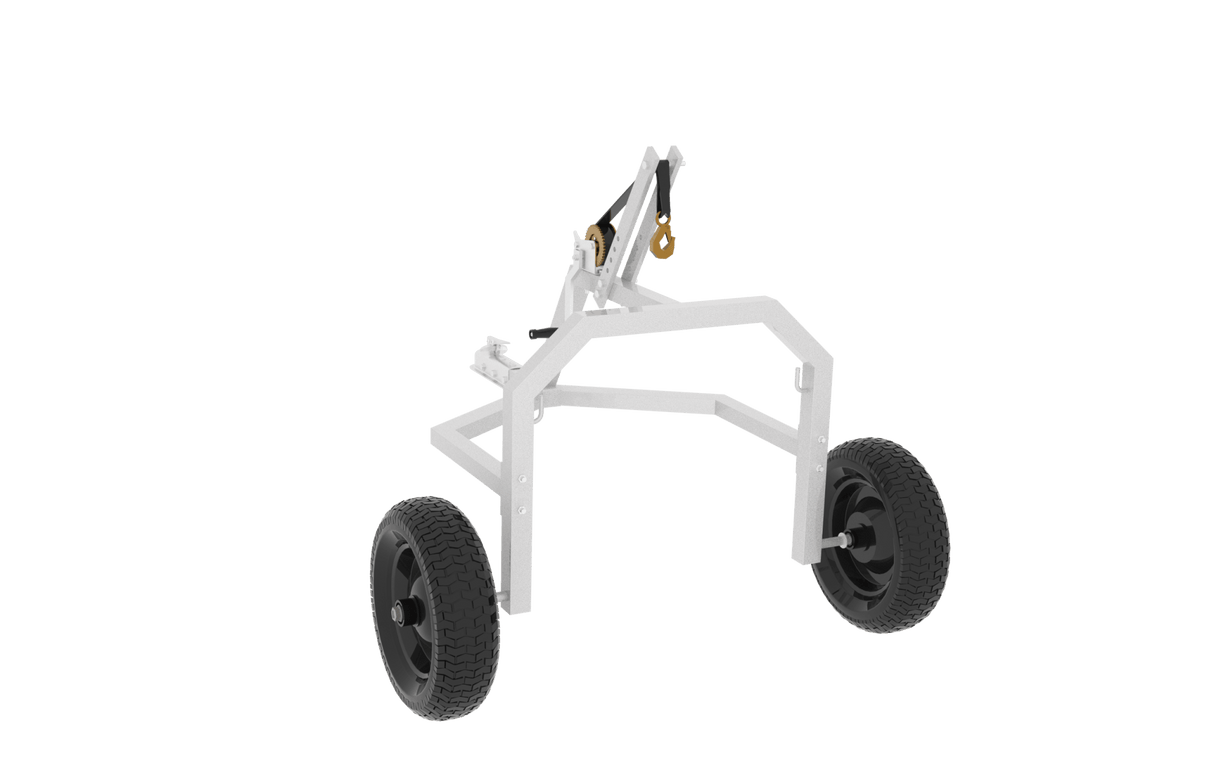 20" Log Skidding Arch & Hauler Kit 1500 lbs Capacity Log Dolly with Manual Winch Chain & Strap Heavy Duty Rust - Resistant Steel Log Carrier for Farm, Firewood & Forestry Transport - Fab Heavy Parts