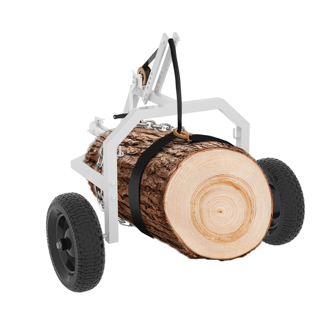 20" Log Skidding Arch & Hauler Kit 1500 lbs Capacity Log Dolly with Manual Winch Chain & Strap Heavy Duty Rust - Resistant Steel Log Carrier for Farm, Firewood & Forestry Transport - Fab Heavy Parts