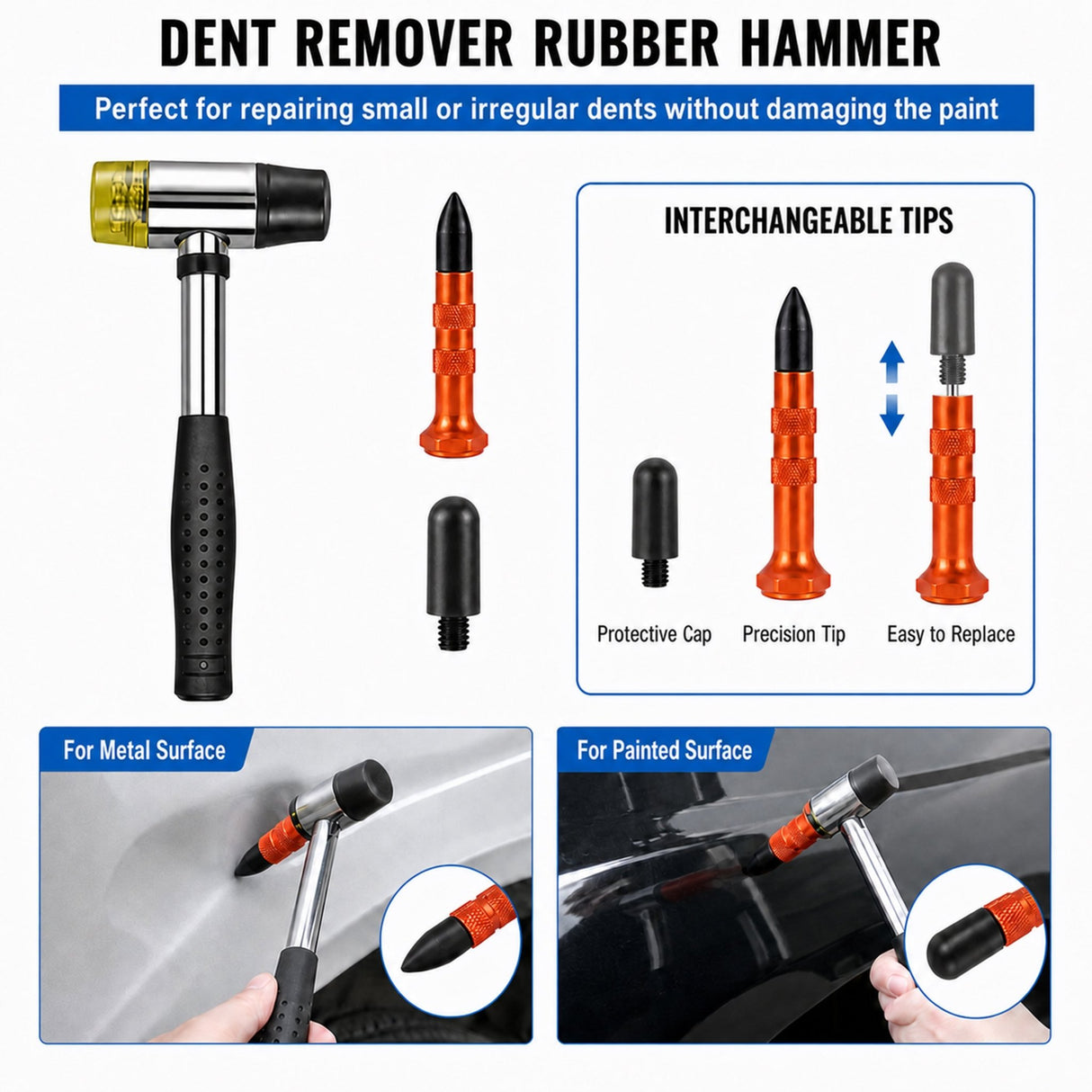 20 Pcs Paintless Dent Repair Rods Kit Stainless Steel Dent Removal Tools for Car Hail Damage, Door Dings, Minor Dents - Fab Heavy Parts