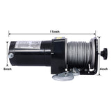 2000lb 12V Electric Winch Off - Road Waterproof Steel Cable - Fab Heavy Parts