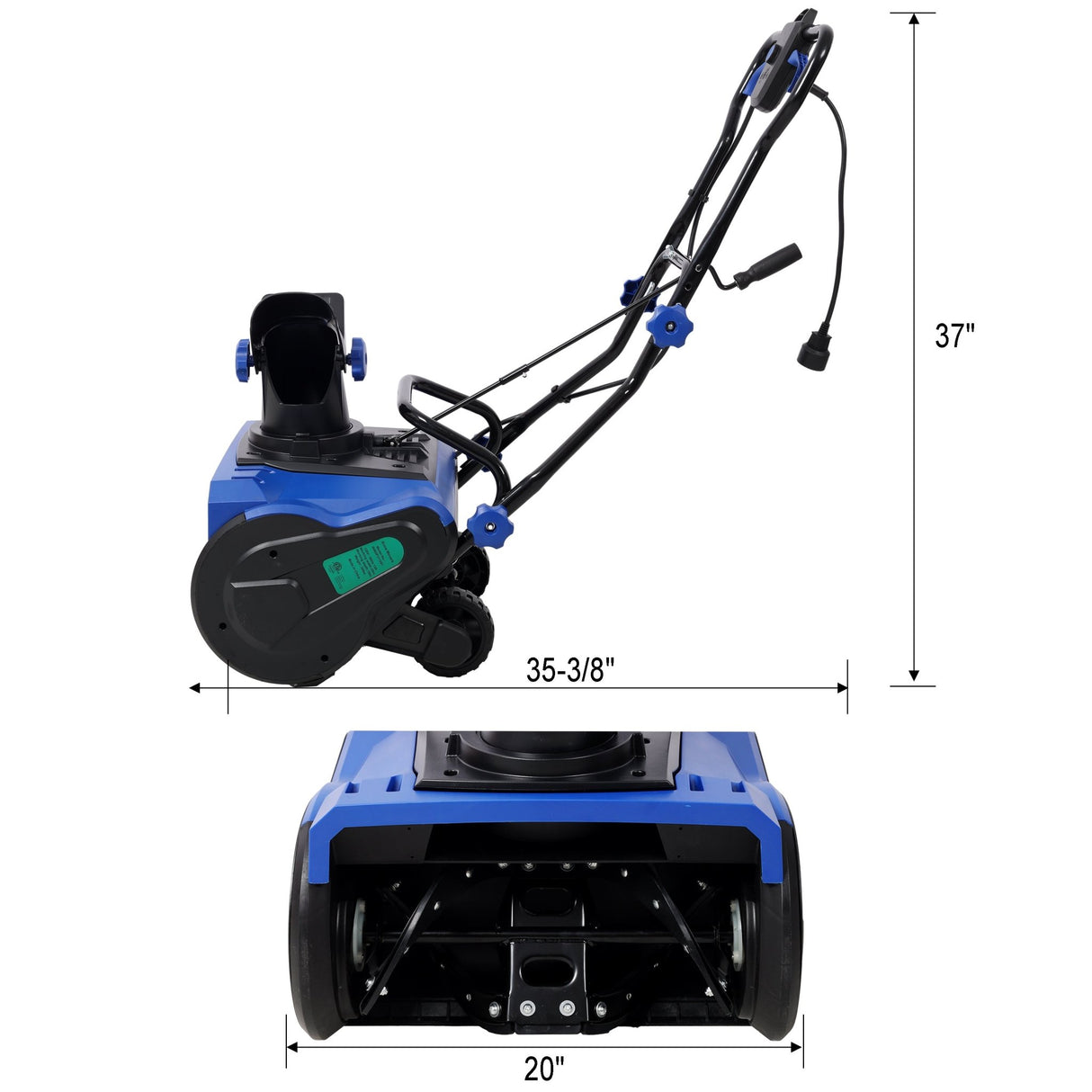 20inch Corded Electric Snow Thrower 120V/60HZ 15 Amp Motor 30FT Throwing Distance ETL Certificate - Blue - Fab Heavy Parts
