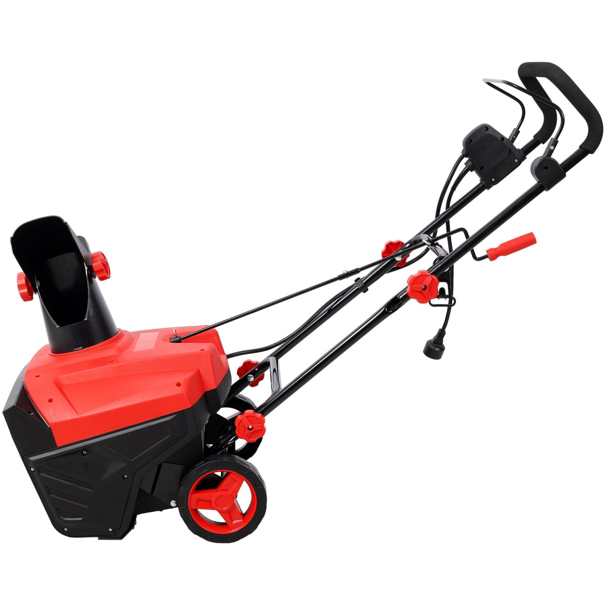20inch Corded Electric Snow Thrower with LED 120V/60HZ 15 Amp Motor 30FT Throwing Distance - Red - Fab Heavy Parts