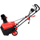 20inch Corded Electric Snow Thrower with LED 120V/60HZ 15 Amp Motor 30FT Throwing Distance - Red - Fab Heavy Parts