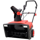 20inch Corded Electric Snow Thrower with LED 120V/60HZ 15 Amp Motor 30FT Throwing Distance - Red - Fab Heavy Parts