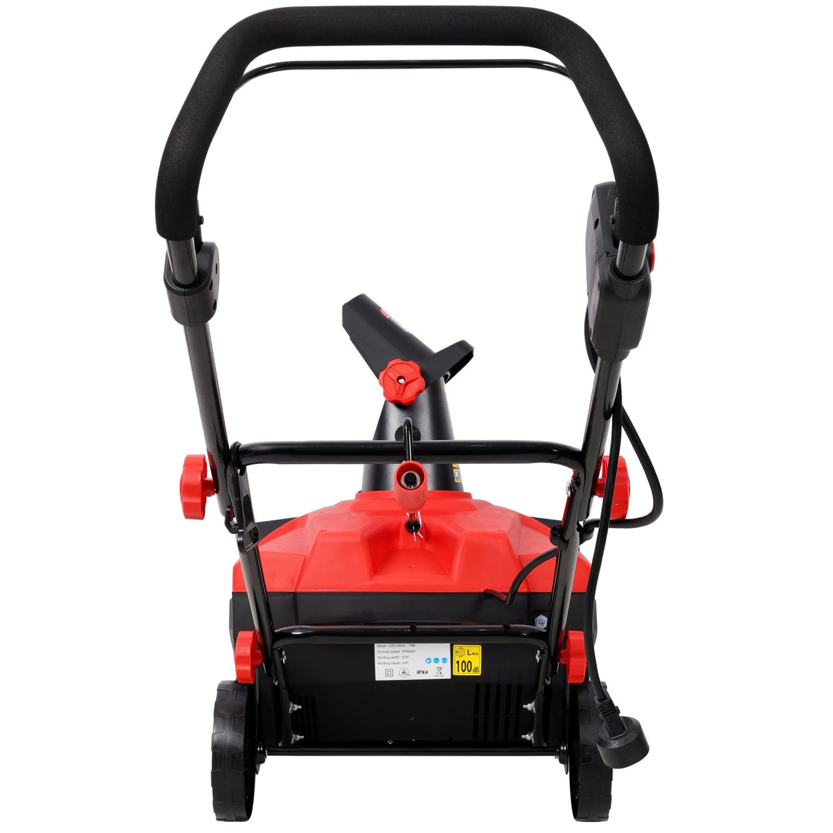 20inch Corded Electric Snow Thrower with LED 120V/60HZ 15 Amp Motor 30FT Throwing Distance - Red - Fab Heavy Parts