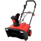 20inch Corded Electric Snow Thrower with LED 120V/60HZ 15 Amp Motor 30FT Throwing Distance - Red - Fab Heavy Parts