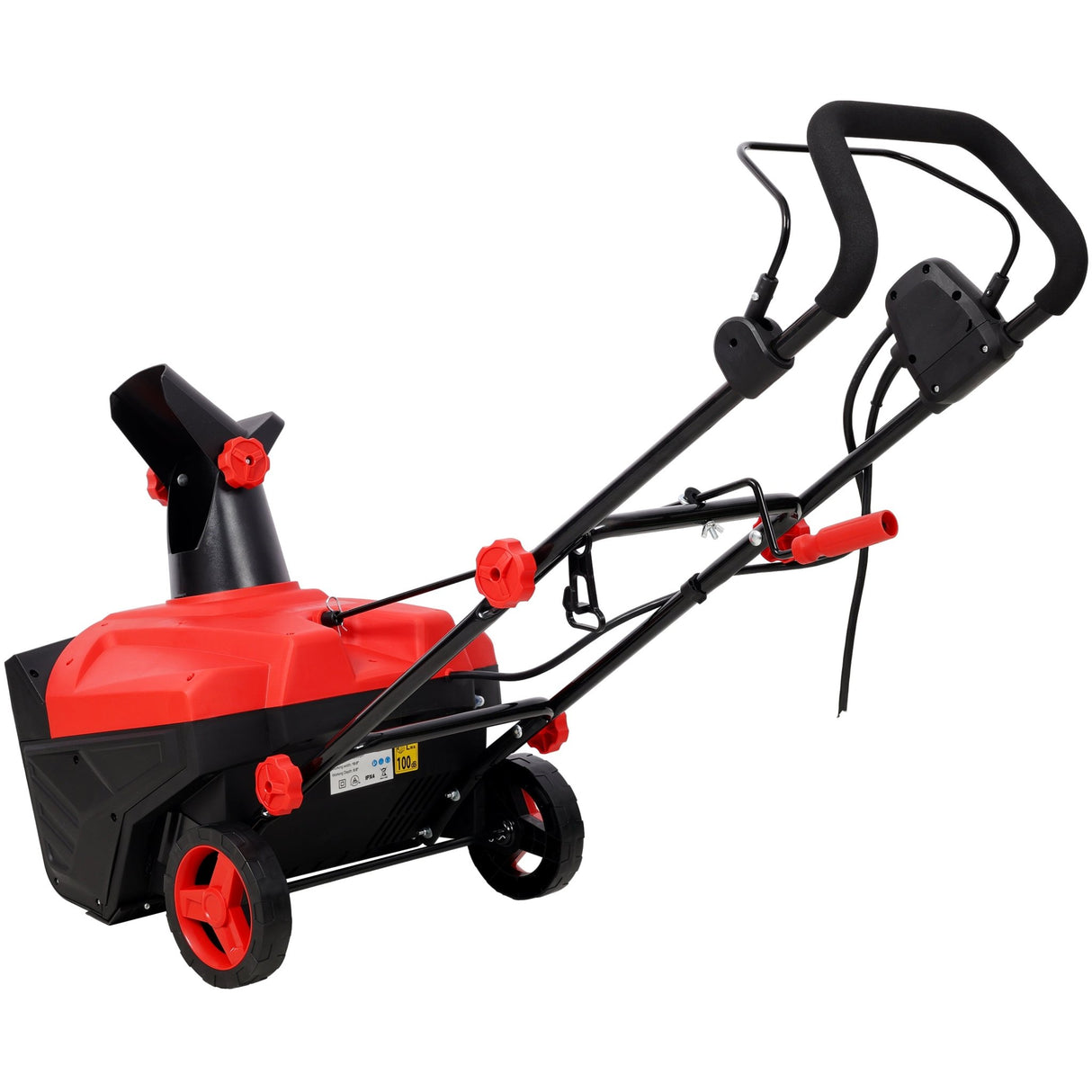 20inch Corded Electric Snow Thrower with LED 120V/60HZ 15 Amp Motor 30FT Throwing Distance - Red - Fab Heavy Parts