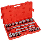 21PCS 3/4' Drive Socket Set 6 Points SAE Size - Fab Heavy Parts