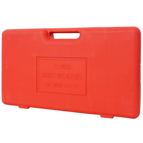 21PCS 3/4' Drive Socket Set 6 Points SAE Size - Fab Heavy Parts