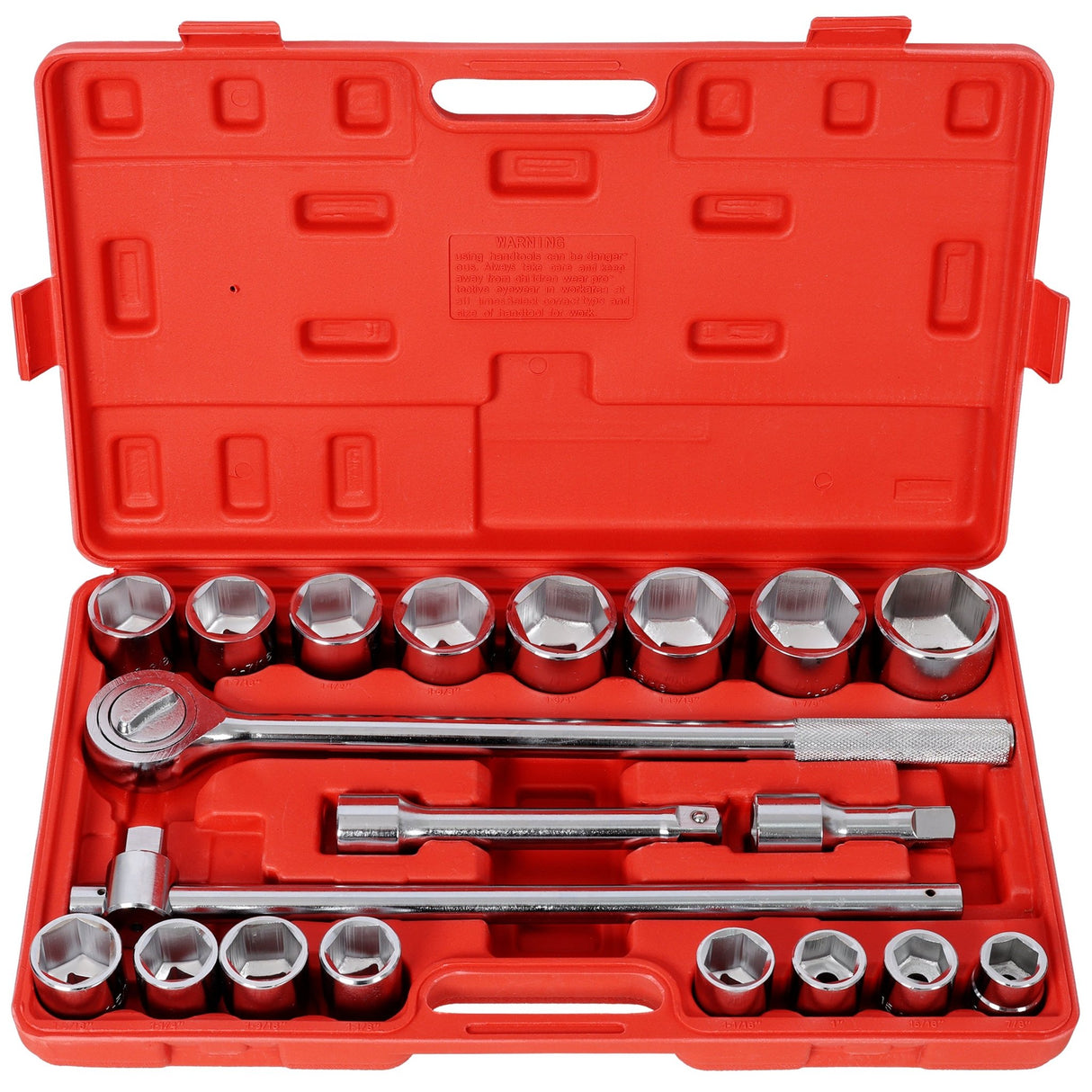21PCS 3/4' Drive Socket Set 6 Points SAE Size - Fab Heavy Parts