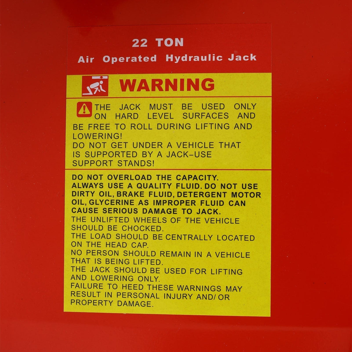 22 Ton Hydraulic Floor Jack Air - Operated Axle Bottle with 4 Extension Saddle Set Built - in Wheels Red - Fab Heavy Parts