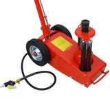 22 Ton Hydraulic Floor Jack Air - Operated Axle Bottle with 4 Extension Saddle Set Built - in Wheels Red - Fab Heavy Parts