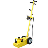 22 Ton Hydraulic Floor Jack Air - Operated Axle Bottle with 4 Extension Saddle Set Built - in Wheels Yellow - Fab Heavy Parts