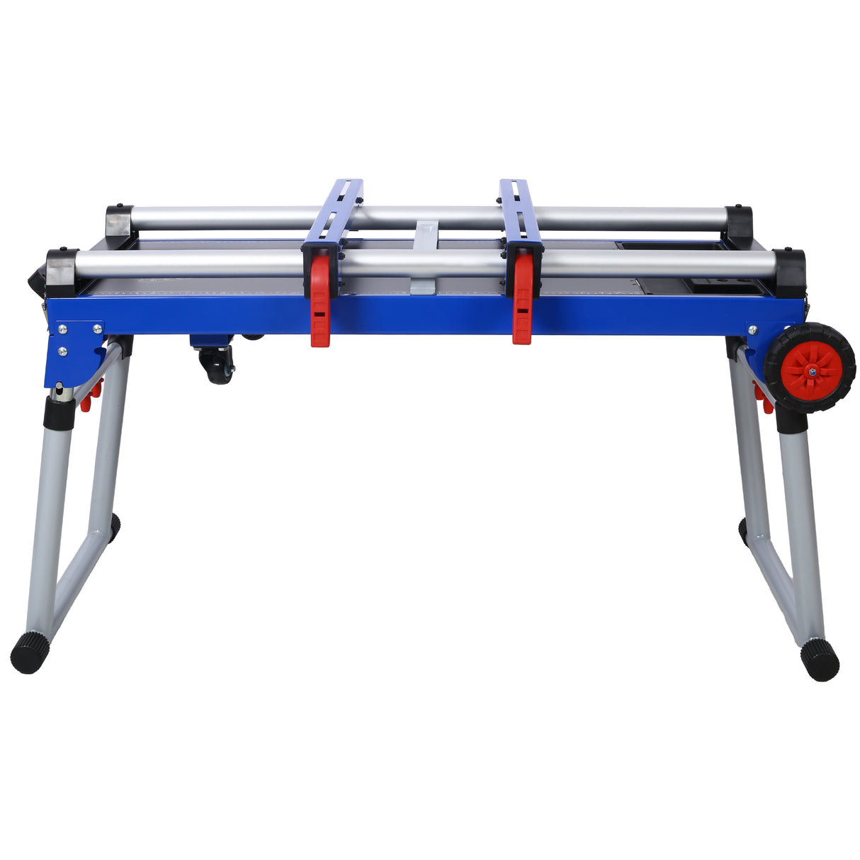 5-in-1 Portable Workbench with Detachable Miter Saw Stand & Height Adjustable Legs Scaffold/Dolly/Creeper/Platform