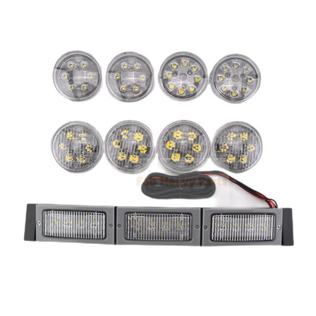228W 12V 24V LED Front Hood Light Conversion Kit Fits for John Deere Tractor 4050 4250 4450 4055 4255 4455 - Fab Heavy Parts