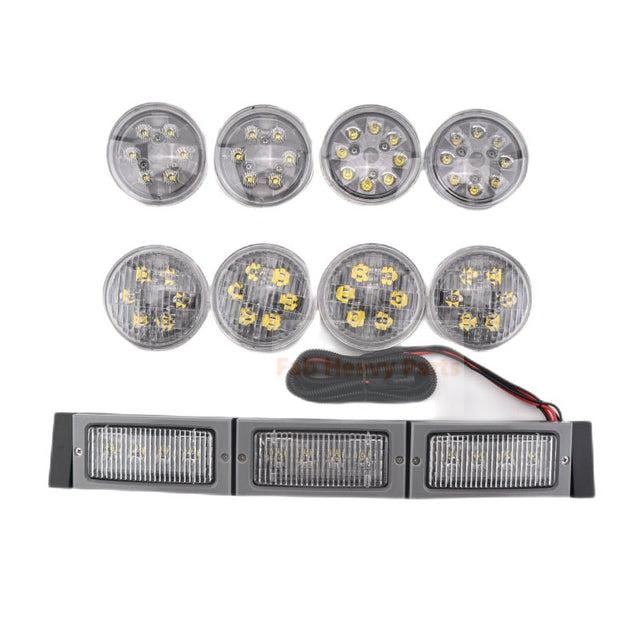 228W 12V 24V LED Front Hood Light Conversion Kit Fits for John Deere Tractor 4050 4250 4450 4055 4255 4455 - Fab Heavy Parts