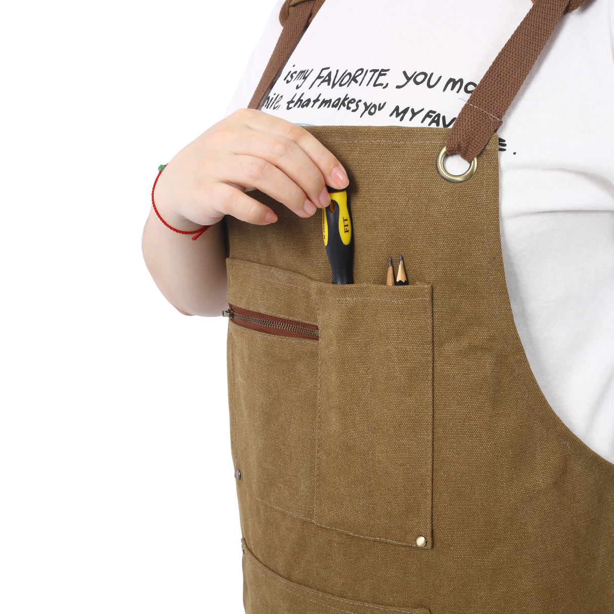 Long Apron Heavy Duty Canvas Tool 16 Oz--Brown