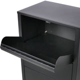 Large Package Delivery Box with Lockable Storage Compartment Heavy Duty Weatherproof--Black 10.5" x 15.5" x 41.30"