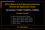 22PCS Metric Full - Polished Combination Wrench Set TY19977 Fits John Deere - Fab Heavy Parts