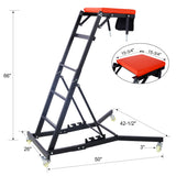 Top Automotive Engine Creeper 42.5"-66" 330 LBS Capacity High Top 4 Swivel Caster Wheels Padded Deck Foldable