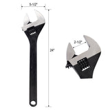 24 Inch Adjustable Wrench Drop Forged Carbon Steel Adjustable Spanner, Black Oxide Finish - Fab Heavy Parts