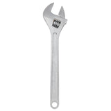 24 Inch Adjustable Wrench Drop Forged Carbon Steel Adjustable Spanner Wide Open Jaw Adjustable Wrench, Chrome Plated Polished Finish - Fab Heavy Parts