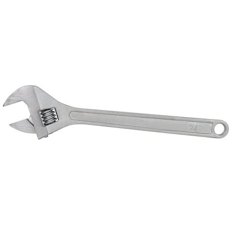 24 Inch Adjustable Wrench Drop Forged Carbon Steel Adjustable Spanner Wide Open Jaw Adjustable Wrench, Chrome Plated Polished Finish - Fab Heavy Parts