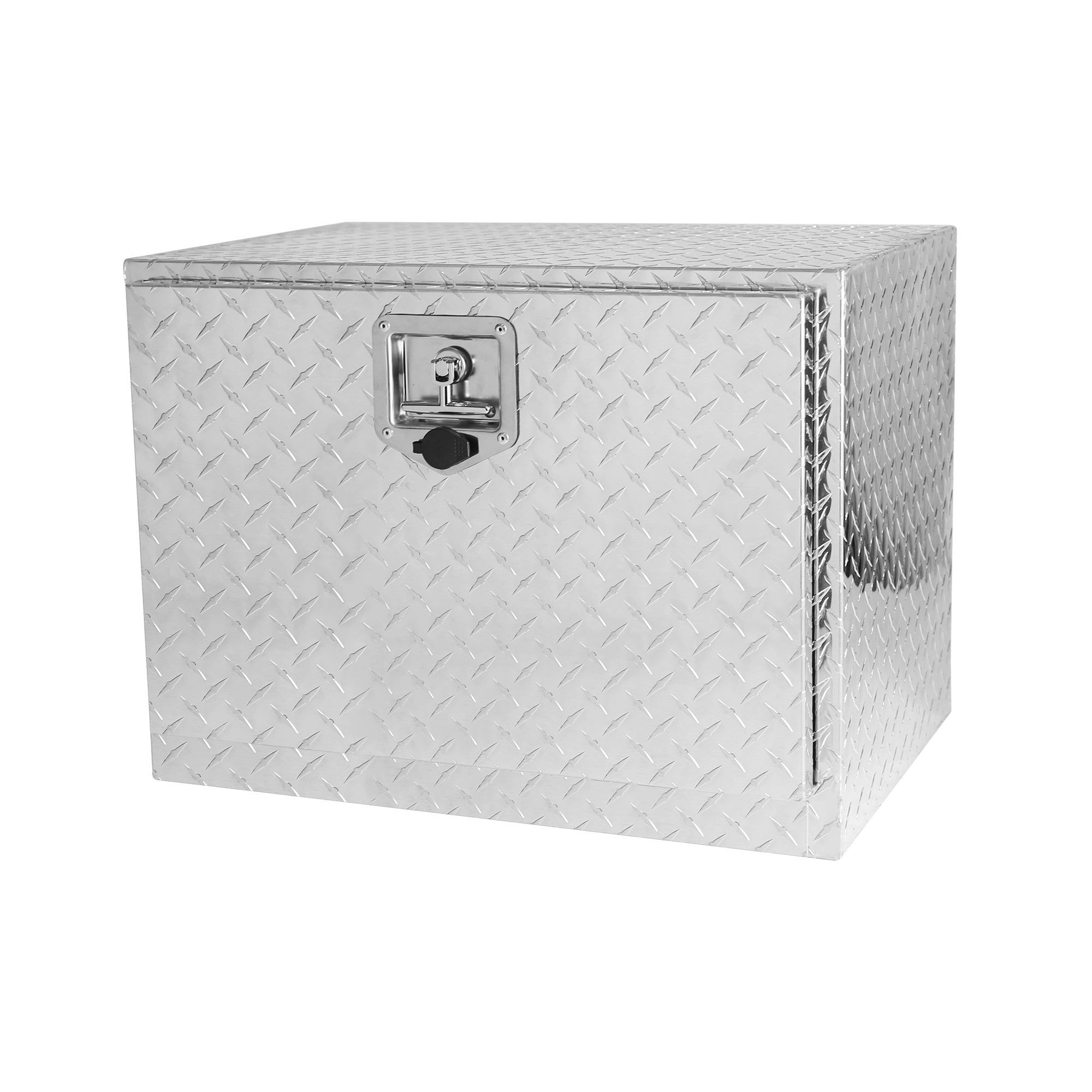 24 Inch Truck Box Aluminum Silver Stripes Plated Tool Box with Lock and Keys 24.2