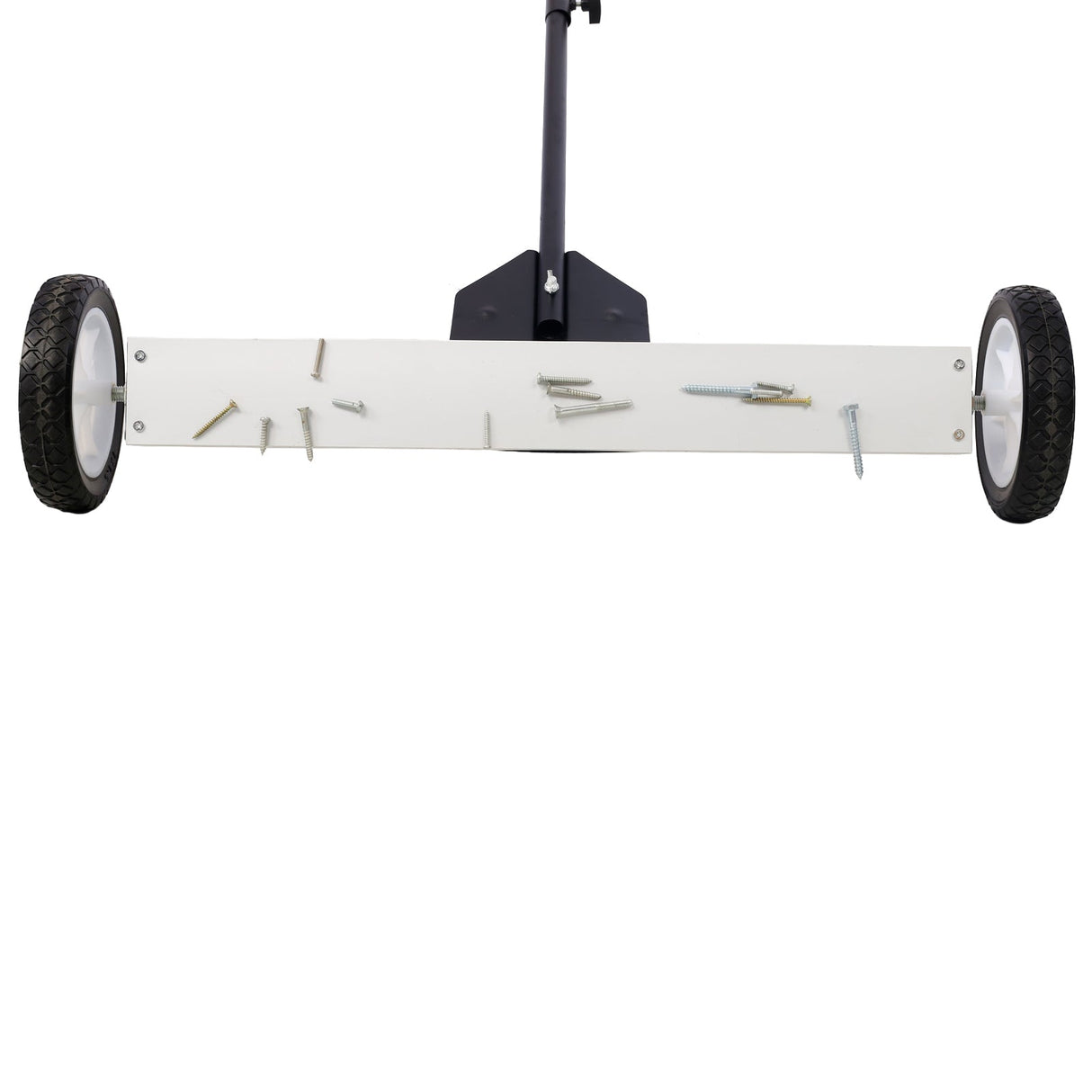 24'' Rolling Magnetic Pick - Up Sweeper Heavy Duty Push Type with Release 30 Lbs Capacity - Black and Silver - Fab Heavy Parts